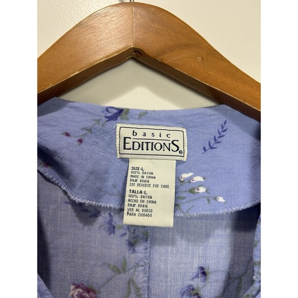 90s Y2K Basic Editions Women's Button Front Floral Romper Size L - Picture 4 of 9